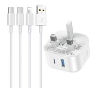 iPad Charger,New Apple USB C Fast Charger Cable+Lightning Lead and Plug for i Pad Pro 12.9 11 13 inch M4 2024/Air 10.9 M2 M3/Mini A17 Pro 2nd 3rd 4th 5th 6th 7th 8th 9th 10th A16 11th 2025 Generation