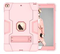 iPad mini 4/5 Generation Case with Kickstand, Durable Heavy Shock Dot Hardening Hard Hybrid Three Layer Protective Case iPad Tablet Silicone Case (Rose Gold)