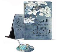 iPad Mini 5/Mini 4 Case, iPad Mini 1/2/3 Case with Coaster Set, Premium PU Leather Folding Stand Folio Cover with Auto Wake/Sleep for iPad Mini 5th/4th Gen 7.9 inch - Quotes Bible Verse Psalm 46:10