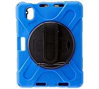 iPad Mini 6th Generation 2021 Case with Pen Holder, Shockproof Rugged Case for iPad 8.3 inch with Rotating Stand and Hand Strap - Blue