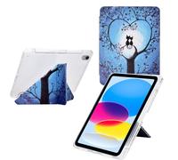iPad Mini 7 A17 Pro 2024 Case, [Multiple Viewing Angles] [Pen Tray] Slim Transparent Protective Cover for iPad Mini 7th/6th Generation 8.3'' - Trees and Cats