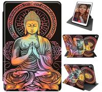 iPad Mini 7th/6th Generation Case 8.3 inch 2024/2021, 360 Rotating iPad Mini Case with Stand & Auto Sleep/Wake for Women/Men, Durable Shockproof Cover for iPad Mini 7, Buddha
