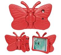 iPad Mini Case for Kids, Cute Butterfly Wing Double as Stand Light Weight Kid-Proof Durable EVA Foam Protective Tablet Bumper Cover for Apple iPad Mini 1/2/3/4 - Red
