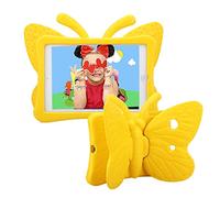 iPad Mini Case for Kids, Cute Butterfly Wing Double as Stand Light Weight Kid-proof Durable EVA Foam Protective Tablet Bumper Cover for Apple iPad mini 1/2/3/4 - Yellow