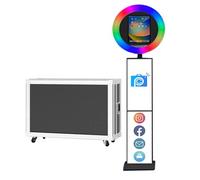 iPad Photo Booth with Flight Case,Compatible with iPad for 10'' to 13'' iPad Ring Light,Selfie Photo Booth with RGB Lights,for Youtube,Video,Tiktok Live (Black Machine, Style A)