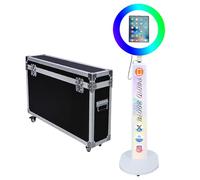 iPad Photo Booth with Flight Case,Compatible with iPad for 10'' to 13'' iPad Ring Light,Selfie Photo Booth with RGB Lights,for Youtube,Video,Tiktok Live (White Machine, Style D)