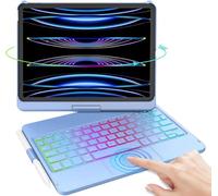 iPad Pro 11 inch Case with Keyboard, iPad Air 5/Air 4 10.9 inch Keyboard Case with Trackpad, Keyboard Case for iPad Air 5/Air 4 and iPad Pro 1-4 Gen, Backlit 10 Color & 360 Screen Rotation -Ocean Blue