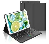 iPad Pro 12.9 2017/2015 Trackpad Keyboard Case - Detachable Bluetooth UK Version Touchpad Keyboard with Case for iPad Pro 12.9 2nd/1st Generation, Black