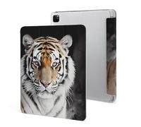 iPad Pro 2020、2021、2022 Case 12.9 Inch with Pencil Holder A Tiger Trifold Stand Protective Slim Back Shell Auto Wake Sleep