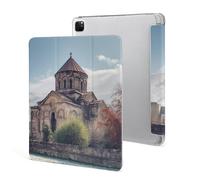 iPad Pro 2020、2021、2022 Case 12.9 Inch with Pencil Holder Armenian Church Trifold Stand Protective Slim Back Shell Auto Wake Sleep