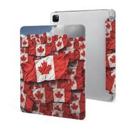 iPad Pro 2020、2021、2022 Case 12.9 Inch with Pencil Holder Canadian Flag Trifold Stand Protective Slim Back Shell Auto Wake Sleep