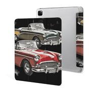 iPad Pro 2020、2021、2022 Case 12.9 Inch with Pencil Holder Classic Car Roadsters Old Fashioned Trifold Stand Protective Slim Back Shell Auto Wake Sleep