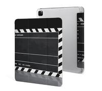 iPad Pro 2020、2021、2022 Case 12.9 Inch with Pencil Holder Classic Movie Clapboard Black Trifold Stand Protective Slim Back Shell Auto Wake Sleep