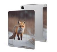 iPad Pro 2020、2021、2022 Case 12.9 Inch with Pencil Holder Cute Fox Trifold Stand Protective Slim Back Shell Auto Wake Sleep