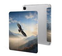 iPad Pro 2020、2021、2022 Case 12.9 Inch with Pencil Holder Eagle Mountains Trifold Stand Protective Slim Back Shell Auto Wake Sleep