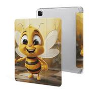 iPad Pro 2020、2021、2022 Case 12.9 Inch with Pencil Holder Honey Bee Trifold Stand Protective Slim Back Shell Auto Wake Sleep