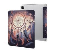 iPad Pro 2020、2021、2022 Case 12.9 Inch with Pencil Holder Native American Dream Catcher Trifold Stand Protective Slim Back Shell Auto Wake Sleep