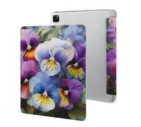 iPad Pro 2020、2021、2022 Case 12.9 Inch with Pencil Holder Pansy Perfection Trifold Stand Protective Slim Back Shell Auto Wake Sleep