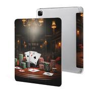 iPad Pro 2020、2021、2022 Case 12.9 Inch with Pencil Holder Poker Tournament Trifold Stand Protective Slim Back Shell Auto Wake Sleep