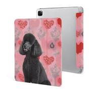 iPad Pro 2020、2021、2022 Case 12.9 Inch with Pencil Holder Poodles Dogs Trifold Stand Protective Slim Back Shell Auto Wake Sleep