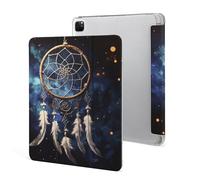 iPad Pro 2020、2021、2022 Case 12.9 Inch with Pencil Holder White Fantasy Dream Catcher Trifold Stand Protective Slim Back Shell Auto Wake Sleep