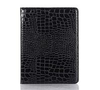 iPad Pro-6/5/4/3 (11'') Case for Women, iPad Air-7/6 (11'') Air-5/4 (10.9'') Case, DMaos Crocodile Synthetic Leather Folio Smart Cover with Card Pencil Holder, Auto Sleep Wake - Black