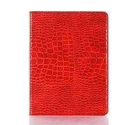 iPad Pro-6/5/4/3 (11'') Case for Women, iPad Air-7/6 (11'') Air-5/4 (10.9'') Case, DMaos Crocodile Synthetic Leather Folio Smart Cover with Card Pencil Holder, Auto Sleep Wake - Red