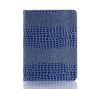 iPad Pro-6/5/4/3 (11'') Case for Women, iPad Air-7/6 (11'') Air-5/4 (10.9'') Case, DMaos Crocodile Synthetic Leather Folio Smart Cover with Card Pencil Holder, Auto Sleep Wake - Blue