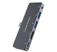 iPad Pro Adapter, CableCreation 5 in 1 USB C iPad Pro Adapter HDMI 4K@60Hz, 2 USB 3.0, 3.5mm Audio and 100W PD, Aluminum USB C Dock Adapter for New iPad Pro, iPad Pro MacBook Pro and More