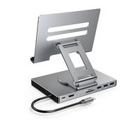 iPad Pro USB C Hub, Adapter for iPad Pro M4 M2 M1 13 12.9 11 Inch iPad Air Docking Station Foldable with 4K 60Hz HDMI, PD Charging, SD/TF Card Reader, 3 USB 3.0, 3.5 mm Audio, iPad Dock stand