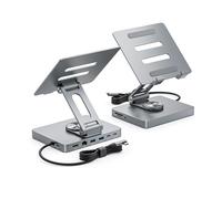 iPad Pro USB C Hub, Adapter for iPad Pro M4 M2 M1 13 12.9 11 Inch iPad Air Docking Station Foldable with 4K 60Hz HDMI, PD Charging, SD/TF Card Reader, 3 USB 3.0, 3.5 mm Audio, iPad Dock stand