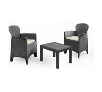 Rattan Garden Table and Chairs Set Set Of 2 Garden Chairs With Cushions & Table