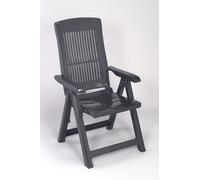 Ipae-Progarden SpA Folding Outdoor Garden Chair, Anthracite Full Plastic