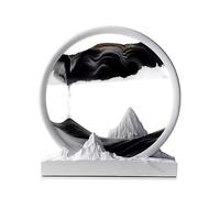 IPAGSEFWE Moving Sand Art, 3D Dynamic Sand Art Liquid Motion Display 360° Rotation Desktop Decor Glass Wood Frame Multicolor 10 Inch(Black)