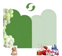 Ipalmay 2pcs Green Arch Cover - 7.2ft/6ft Double Sided Strechy Arch Frame Covers, Green and Light Green Backdrop Stand Covers for Wedding, Birthday, Baby Shower, St Patricks Day, Photography Decor