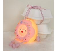 ipalmay Cute Donut LED Night Light USB Rechargeable Baby Nursery Light, Home Night Lamp, Bedside Sleep Lamp, Desk Decor for Kids, Pink Silicone ABS