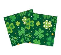 Ipalmay Shamrock Paper Napkins - 40pcs Disposable St.Patrick’s Day Party Napkins Luncheon Dinner Napkins for Spring Events, Irish Themed Party, Wedding, Birthday, Saint Patrick’s Day Decor 6.5x6.5in