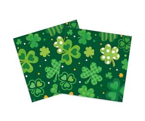 Ipalmay Shamrock Paper Napkins - 40pcs Disposable St.Patrick’s Day Party Napkins Luncheon Dinner Napkins for Spring Events, Irish Themed Party, Wedding, Birthday, Saint Patrick’s Day Decor 6.5x6.5in