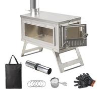 Ipalmay Ultralight Camping Stove Portable Wood Burning Stove,Multifunction Wood Burning Stove Cooker Heater for Tent, Camping,16.6 IN with Foldable Chimney