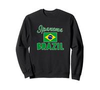 Ipanema Beach Rio with Flag of Brazil Sweatshirt