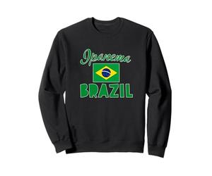 Ipanema Beach Rio with Flag of Brazil Sweatshirt