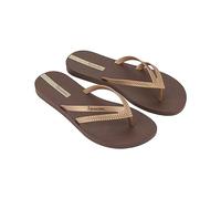 Ipanema Women's Bossa FEM Flip-Flop, Brown/Gold, 1/2 UK