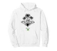 Ipanema Brazil Flag Palm Trees Rio de Janeiro Souvenir Pullover Hoodie