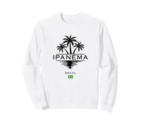 Ipanema Brazil Flag Palm Trees Rio de Janeiro Souvenir Sweatshirt