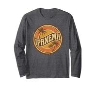 Ipanema Rio de Janeiro Brazil Retro Beach Sunset Vintage Long Sleeve T-Shirt