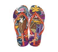 Ipanema Women's Graffiti Iv Fem Flip-Flop, Blue/Yellow, 6 UK