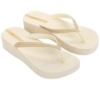 Ipanema Womens Mesh XI Plat Fem Flip Flops - Beige/Beige/Gold - 7