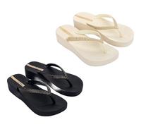 Ipanema Womens Mesh XI Plat Fem Flip Flops Black/Black/Gold 6 UK
