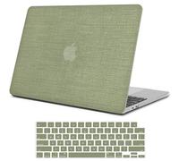 iPAPA Compatible with MacBook Air 13 inch Case 2025 2024 2023 2022 M4 M3 M2 A3240 A3113 A2681 Retina Display, Elegant Woven Leather Hard Shell + Keyboard Cover for MacBook Air 13.6 inch Case, Green