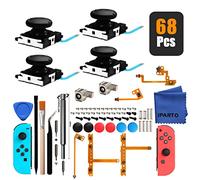 iParto 4 Pack Joystick Analog Thumb Stick for Nintendo Switch Joy Con Controller Joycon Repair Kit with Flex Cable Screws Springs Thumbstick Grips Repair Tools